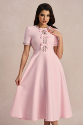 Zoe Bowknot Crystal-Embellished Midi Dress | Dress In Beauty